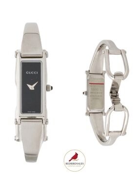 GUCCI G -Frame Horse-bit Bangle Stainless Swiss Watch 1500 L Series Authentic